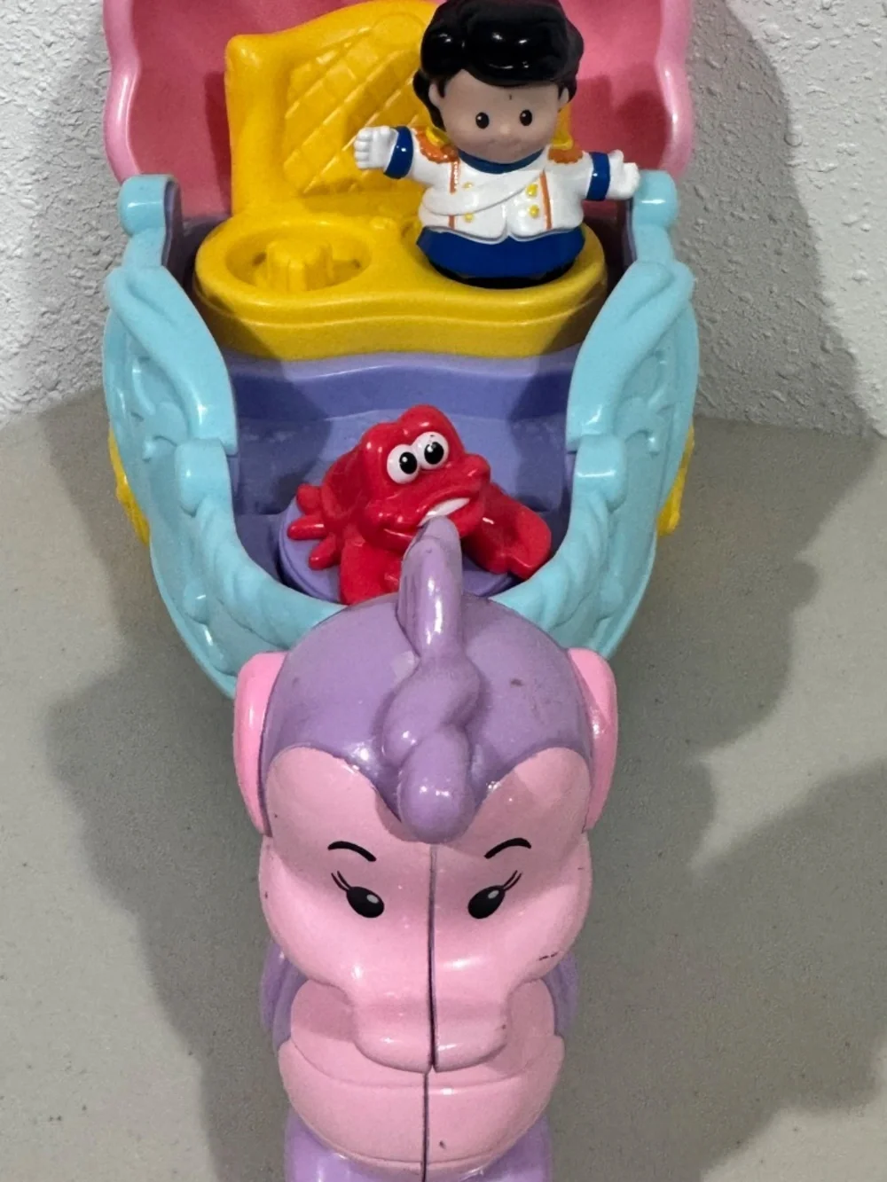 Fisher Price Disney Little People Little Mermaid Ariel Eric Carriage Boat LOT